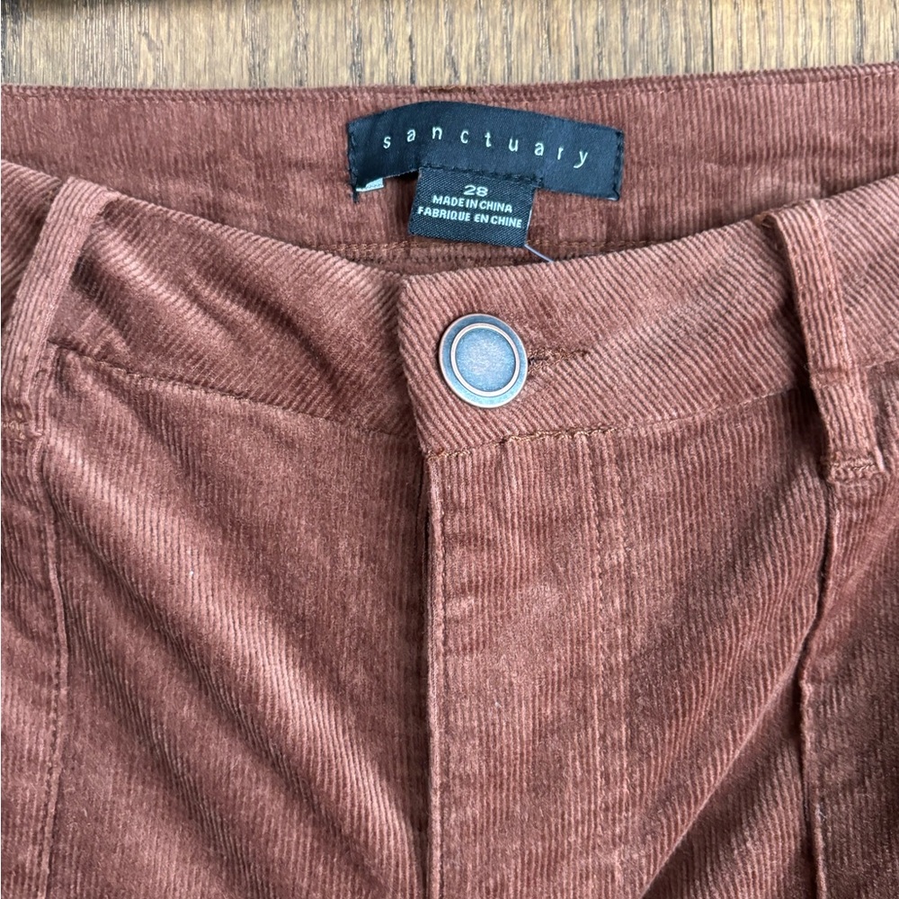 NEW Sanctuary women’s brown corduroy Hayden bootcut pants size 28 - Picture 3 of 9